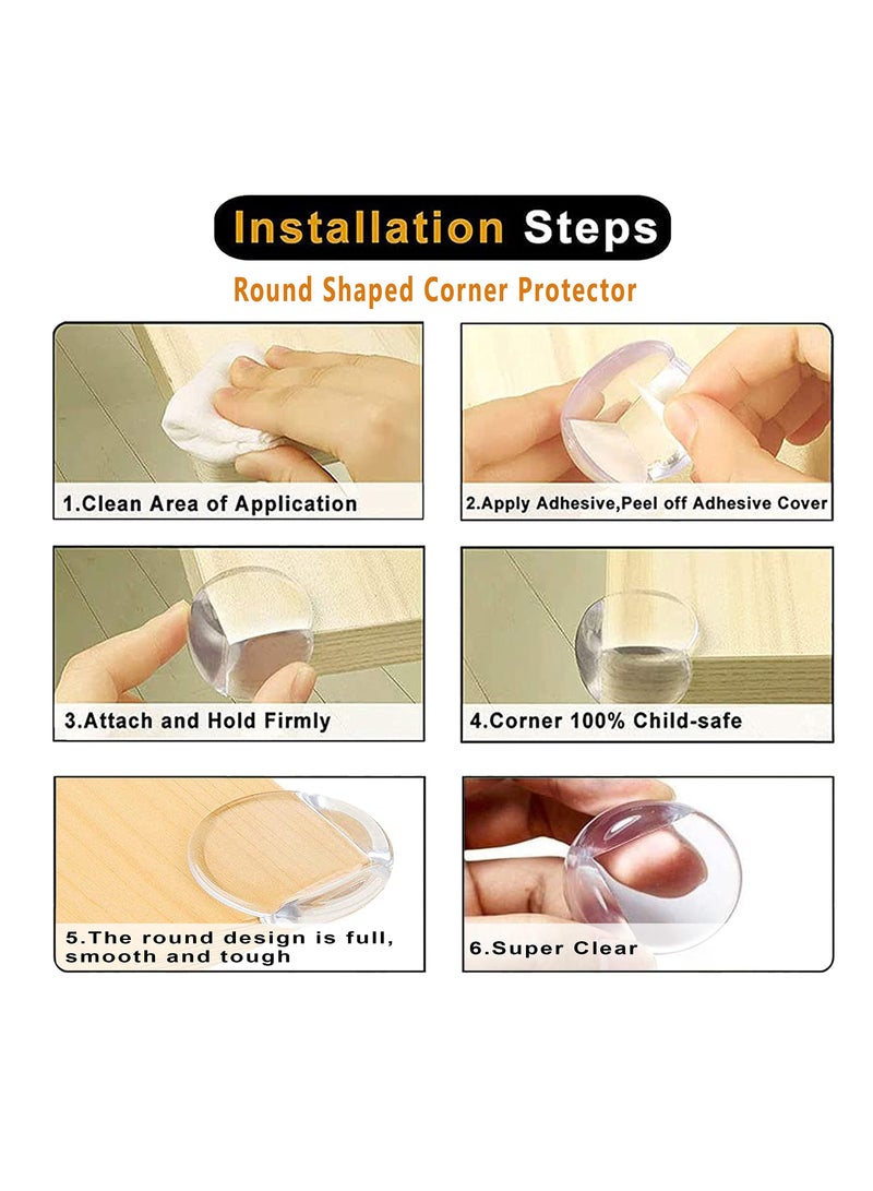 SYOSI Edge Corner Protector Set, 4 Pcs Clear Baby Proofing Guards, Soft Silicone Bumper Strip 19.8ft with Round Child Edge Protector for Cabinets, Tables, Furniture - Image 2