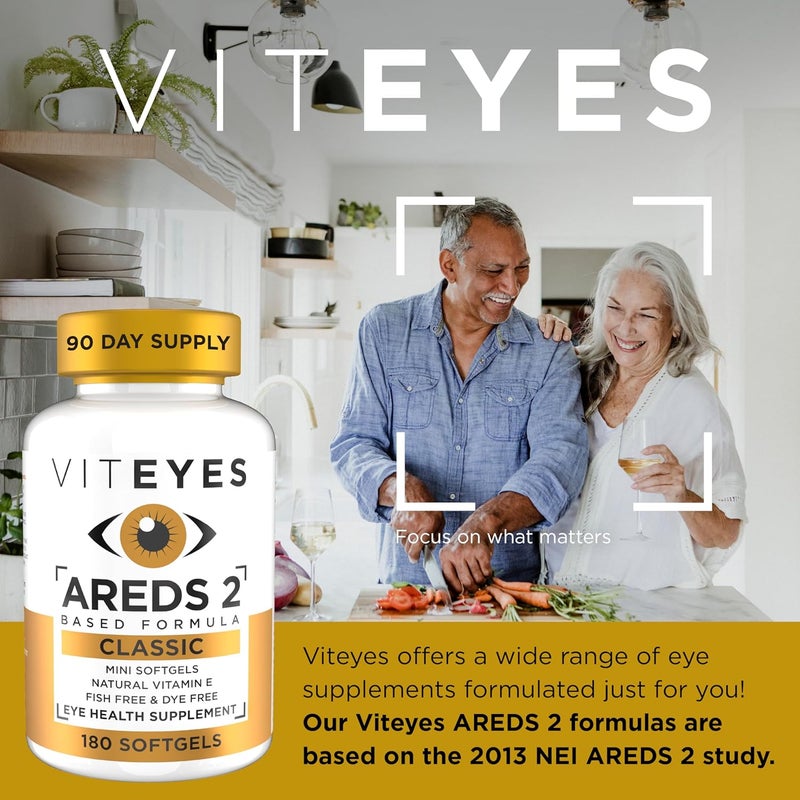 Viteyes AREDS 2 Classic Macular Health Formula Softgels Eye Health Vitamin to Support Macular Health Lower Zinc Eye Vitamins Macular Vitamins BetaCarotene Free 180 Softgels - Image 2