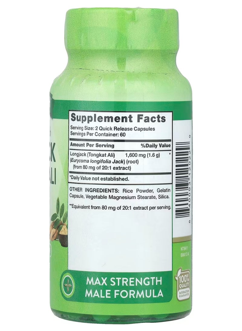Nature's Truth Longjack Tongkat Ali, Maximum Strength, 1,600 mg, 120 Quick Release Capsules - Image 2