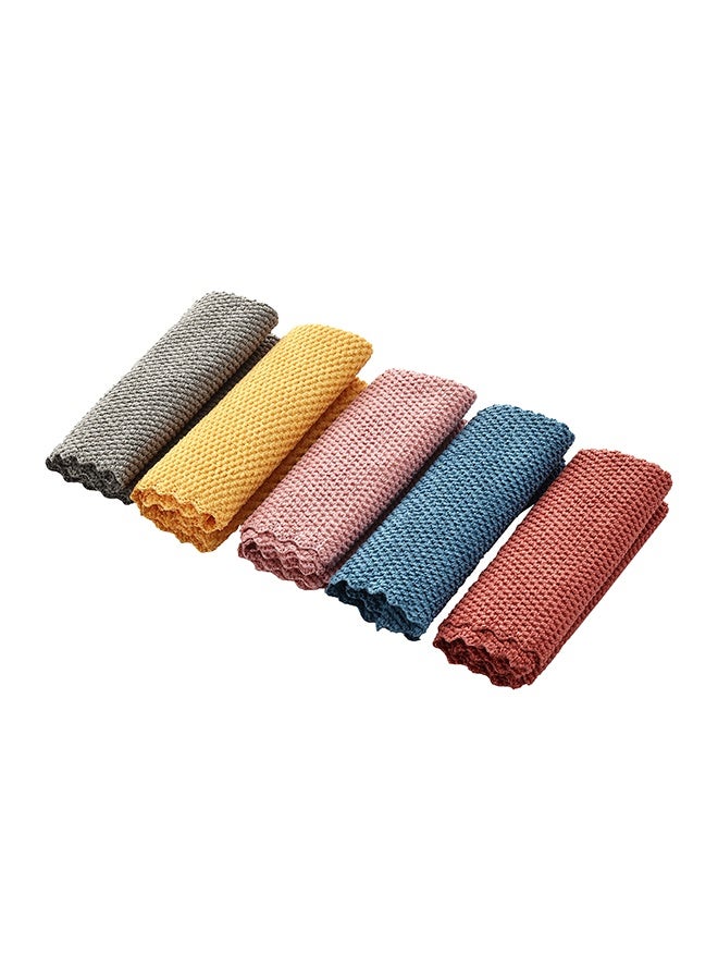 LAWAZIM 5 Piece Cleaning Towel - 30x30cm - Highly Absorbent Reusable Microfiber Towels with Lint-Free Texture - Ideal for Kitchen, Car, Glass, and Multi-Surface Cleaning Multi-Colors - Image 1