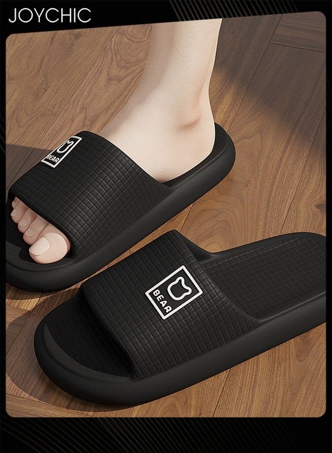 Joychic Classic Cartoon Bear Pattern Soft Bottom Breathable Home Slipper Anti Slip Wear Resistant Shower Slipper with High Resilience for Women Men - Image 1