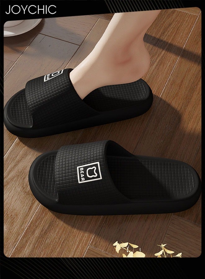 Joychic Classic Cartoon Bear Pattern Soft Bottom Breathable Home Slipper Anti Slip Wear Resistant Shower Slipper with High Resilience for Women Men - Image 2