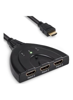UCH HDMI Switch 3 in 1 – Smart Auto HDMI Splitter with 3 Ports, Supports Full HD 1080p, 3D, HDCP, Includes 24K Gold-Plated HDMI Cable 