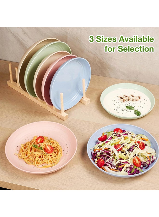 SKY-TOUCH SKY-TOUCH Unbreakable Plastic Dinner Plates Set of 4, Reusable Wheat Straw Plates 7.8 Inches, Lightweight Unbreakable Dinner Dishes Plates, Dishwasher & Microwave Safe  - Image 3