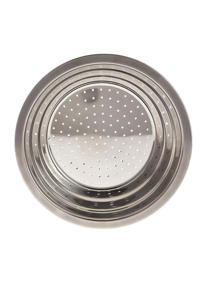 RAJ Raj Stainless Steel Boya Colander Silver SSB015 Rice Colander Vegetable Colander Fruits Colander-29.5CM  - Image 3