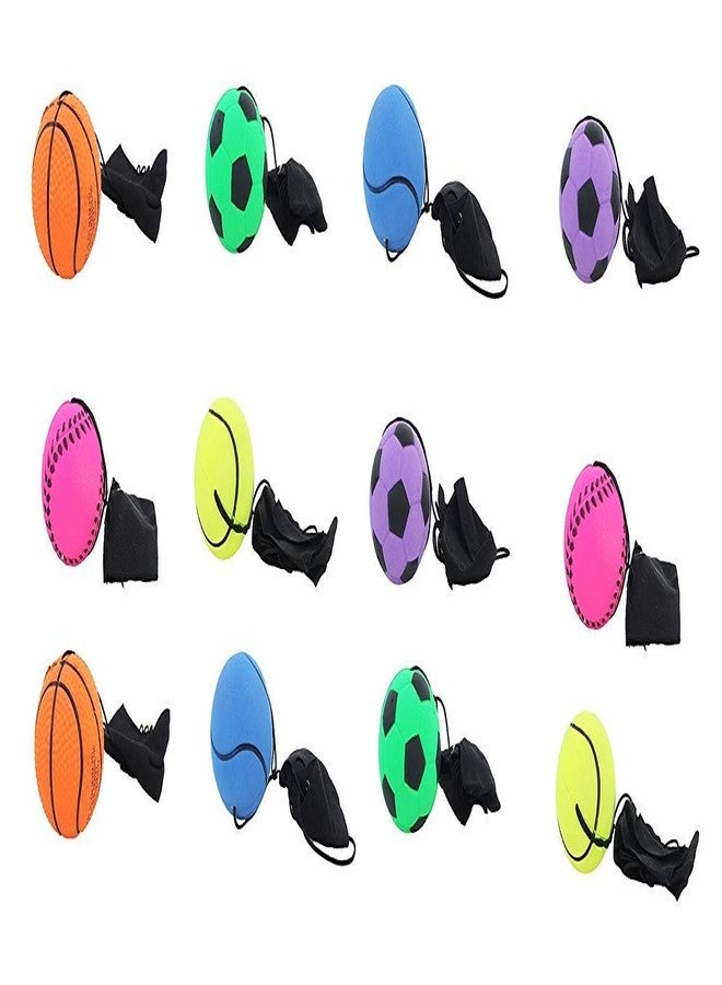 itisyours 12 pcs Return Rubber Sport Ball on Nylon String with Wrist Band for Exercise or Play - Image 1