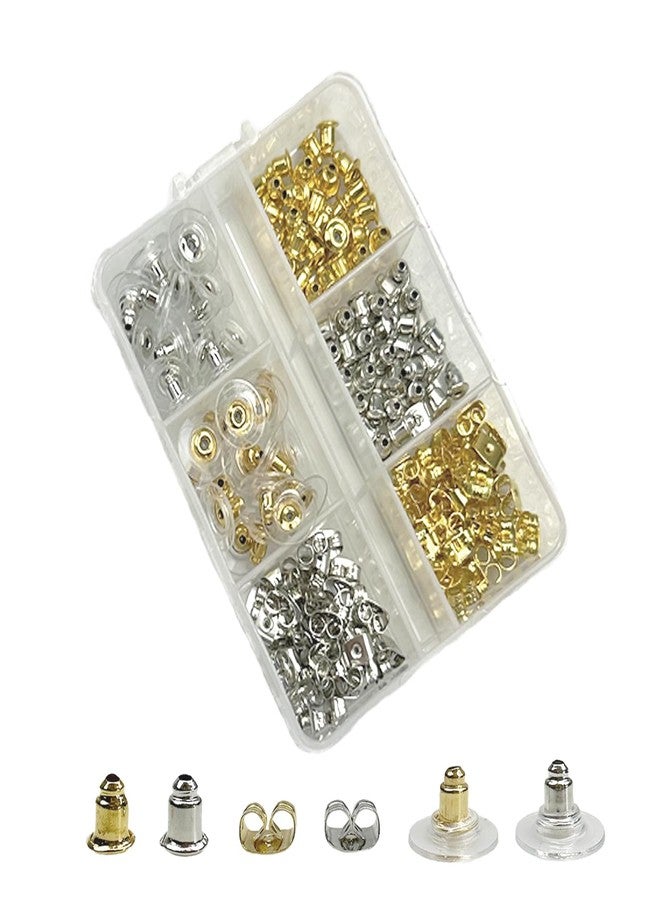 Mevodeata Earring Backs 6 Styles 170 Pcs Clear Plastic Earrings Hypoallergenic Metal Rubber Silicone Earring Backs Bullet Clutch Stoppers Replacement Kits for Earring Studs Hoops - Image 1