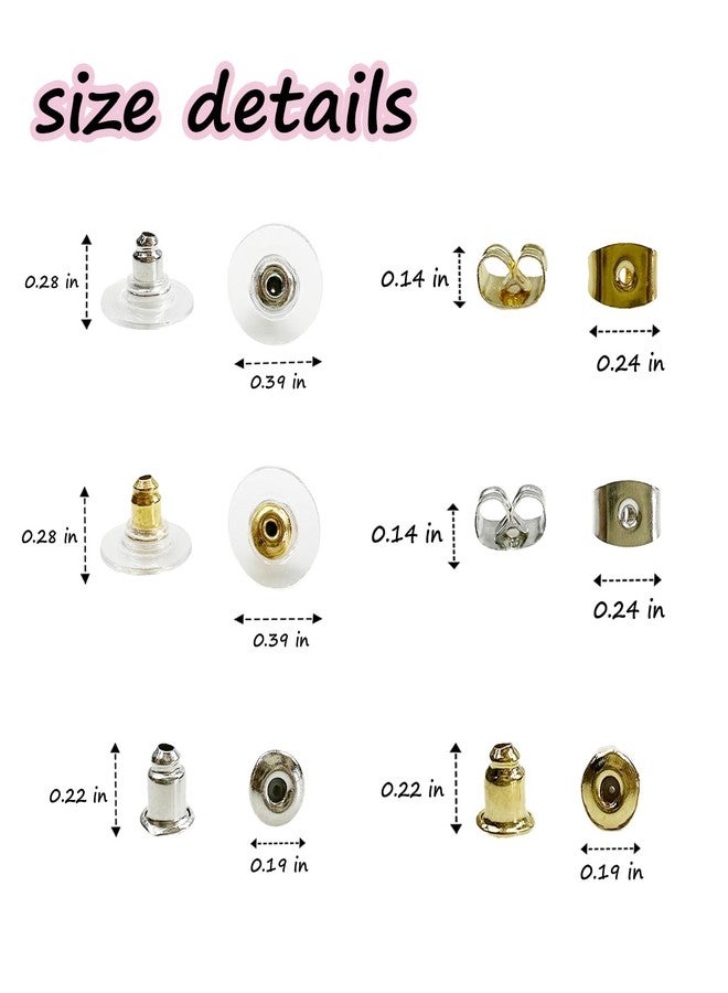 Mevodeata Earring Backs 6 Styles 170 Pcs Clear Plastic Earrings Hypoallergenic Metal Rubber Silicone Earring Backs Bullet Clutch Stoppers Replacement Kits for Earring Studs Hoops - Image 2