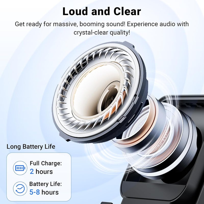 AIKELA Induction Speaker with Phone Stand 5 in 1 Wireless Induction Bluetooth Audio for iPhone Android Phone Speakers Amplifier with Rechargeable Colorful Light, Birthday Gifts for Men Women Teens (Black) - Image 4