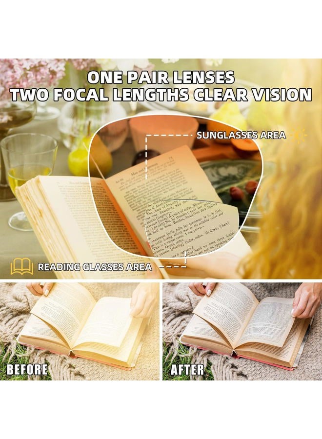 JM 2 Pack Bifocal Reading Sunglasses for Women Fashion Sun Readers Outdoor Reading Glasses UV400 Protection Black & Tortoise +1.5 - Image 4