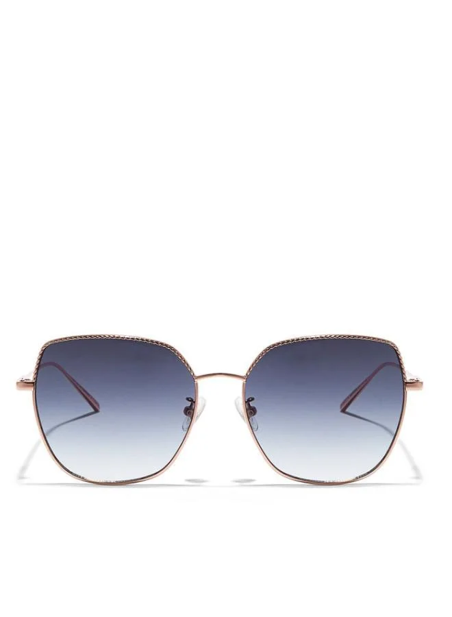 30Sundays SAGE Women Blue Sunglasses - Frame Material: Metal - Lens Color: Blue- Frame Color: Rose Gold - Full Rim