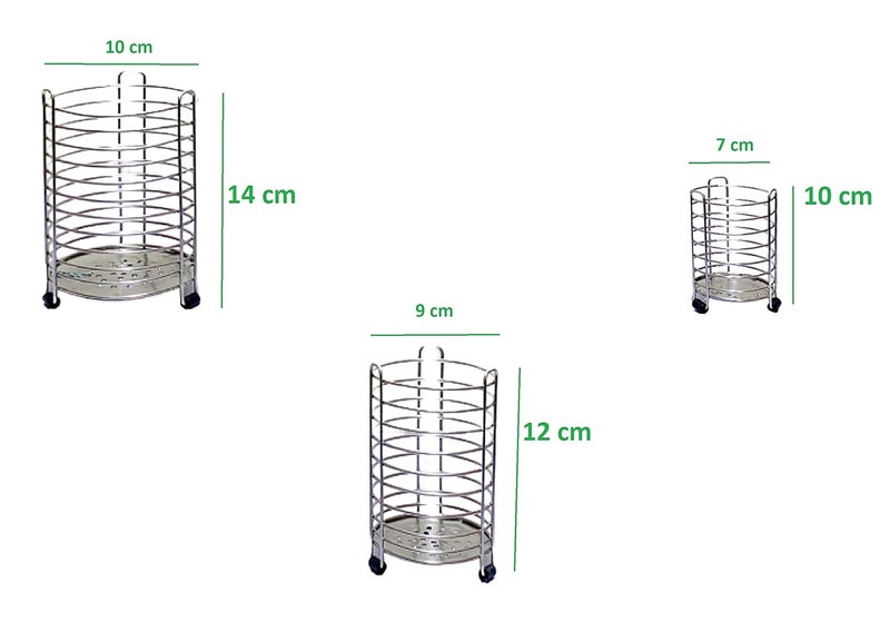 Litleo Litleos Kitchen Stainless Steel Cooking Utensil Holder Cutlery Holder Stand Set of 3  - Image 3