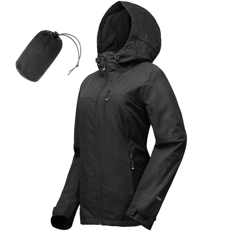 33,000ft Packable Rain Jacket Women Lightweight Waterproof Raincoat with Hood Cycling Bike Jacket Windbreaker - Image 1