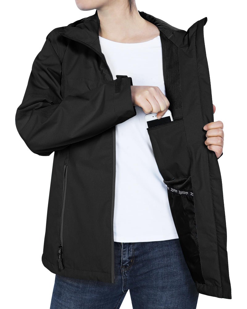 33,000ft Packable Rain Jacket Women Lightweight Waterproof Raincoat with Hood Cycling Bike Jacket Windbreaker - Image 2