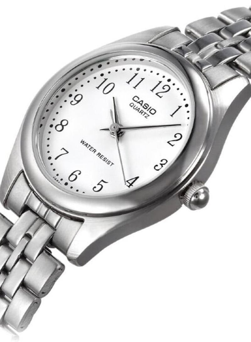 CASIO Enticer Analog Women’s Watch LTP-1129A-7B, 32 mm White Dial, Stainless Steel Case & Bracelet, Water Resistant - Image 2