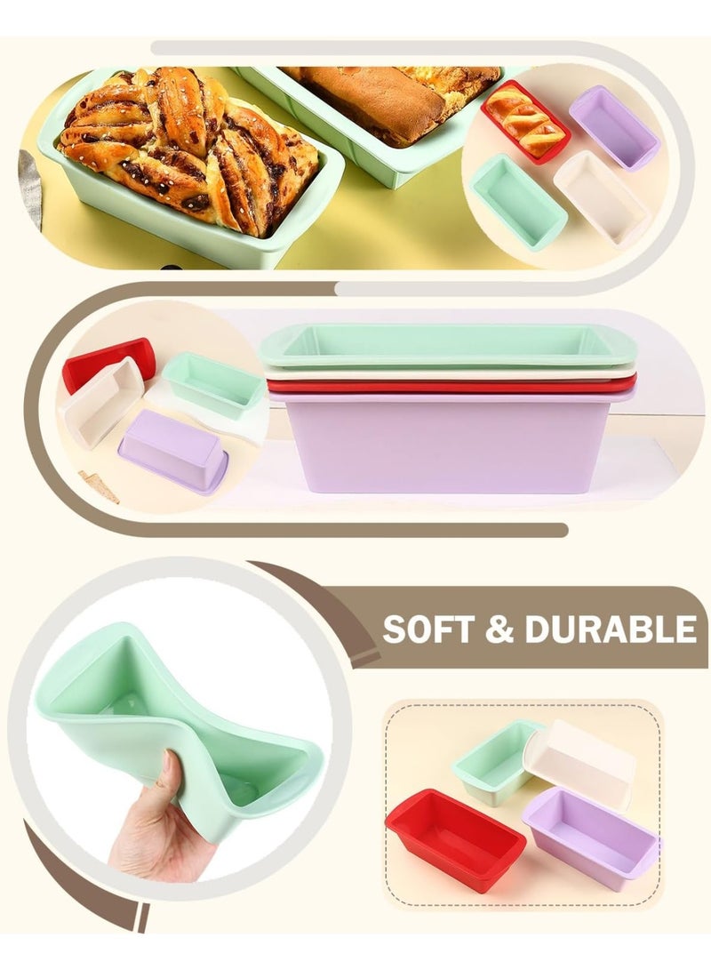 بتيمفم مجموعة من 4 قوالب سيليكون للخبز، قوالب مرنة غير لاصقة للكيك والخبز، للبراونيز، والرغيف، ورغيف اللحم، والحلويات، آمنة للاستخدام في الفرن، والميكروويف، والفريزر، وغسالة الأطباق. - Image 4