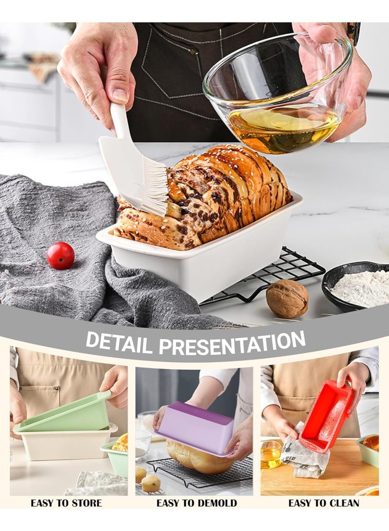 بتيمفم مجموعة من 4 قوالب سيليكون للخبز، قوالب مرنة غير لاصقة للكيك والخبز، للبراونيز، والرغيف، ورغيف اللحم، والحلويات، آمنة للاستخدام في الفرن، والميكروويف، والفريزر، وغسالة الأطباق. - Image 3