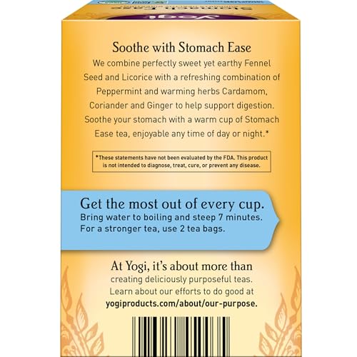 Yogi Tea Stomach Ease - 16 Bags per Pack (4 Packs) - Digestive Tea to Help Soothe & Calm the Stomach - Includes Licorice, Fennel, Ginger, Peppermint & More - Image 2