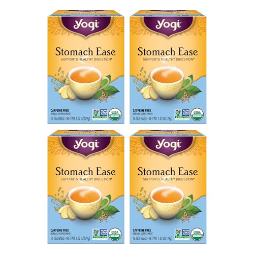 Yogi Tea Stomach Ease - 16 Bags per Pack (4 Packs) - Digestive Tea to Help Soothe & Calm the Stomach - Includes Licorice, Fennel, Ginger, Peppermint & More - Image 1