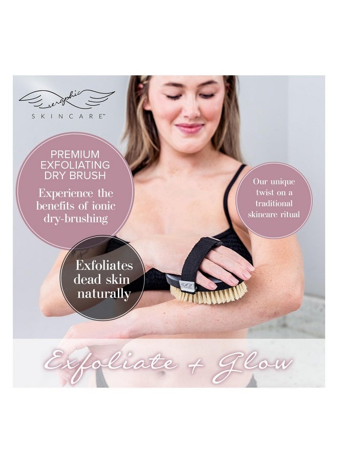 Seraphic Skincare - Dry Brush Body Exfoliator For Smooth & Glowing Skin Promotes Blood Circulation Exfoliating Body Brush For Cellulite Lymphatic Drainage Sisal & Ionic Copper Bristle Body Buffer - Image 1