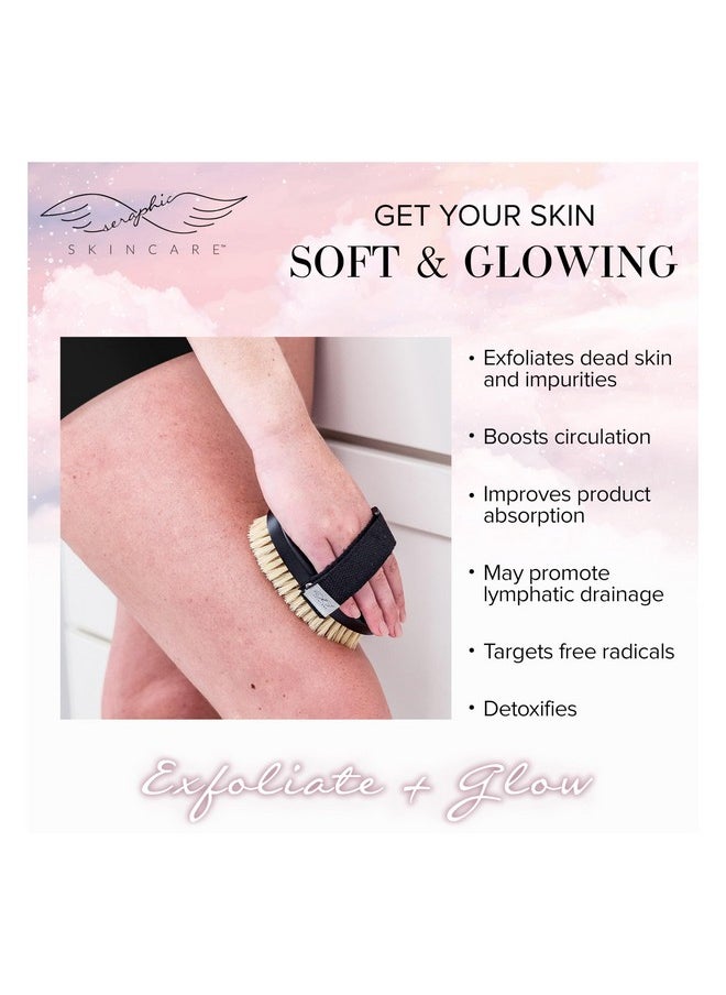 Seraphic Skincare - Dry Brush Body Exfoliator For Smooth & Glowing Skin Promotes Blood Circulation Exfoliating Body Brush For Cellulite Lymphatic Drainage Sisal & Ionic Copper Bristle Body Buffer - Image 1