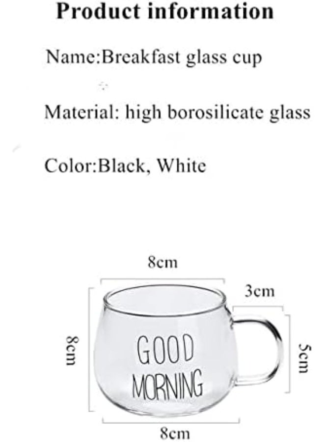 Transparent Glass Coffee Mug – Stylish Morning Cup with “GOOD MORNING” Print - Image 2