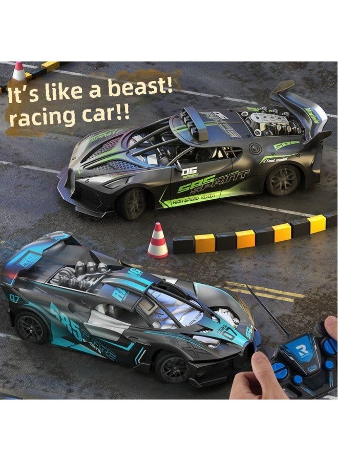 Boys' Wireless Remote Control Car Suit Children's Toy Car Bugatti Simulation Police Car Toy Gift Box Wholesale-Color:(blue) Large Bugatti Remote Control Car-Scale:Medium Configuration: Two Sets Of Lithium Batteries  - Image 2
