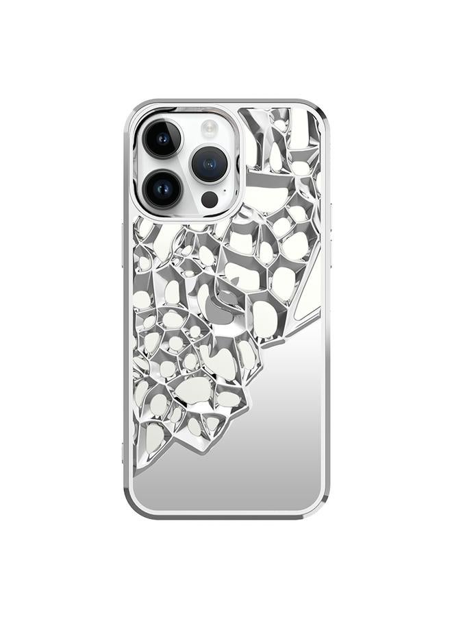 S-TOP Case For iPhone 15 Pro Mirror Style Hollow Heat Dissipation Electroplated TPU Phone Case - Image 1