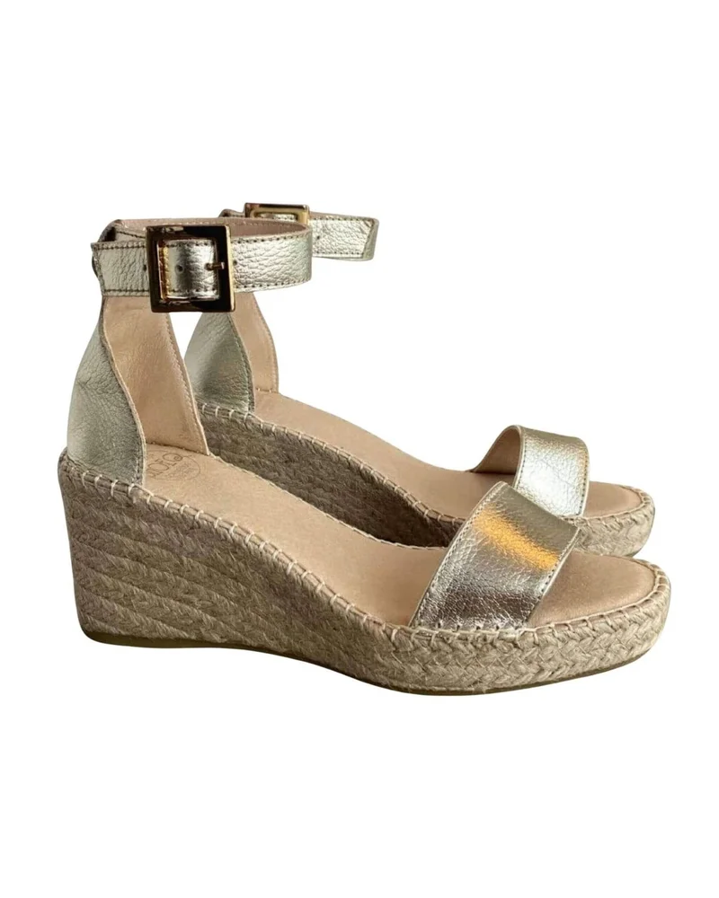 SHOEQ Champagne Olivia Espadrille Wedge for Women | Best Price UAE