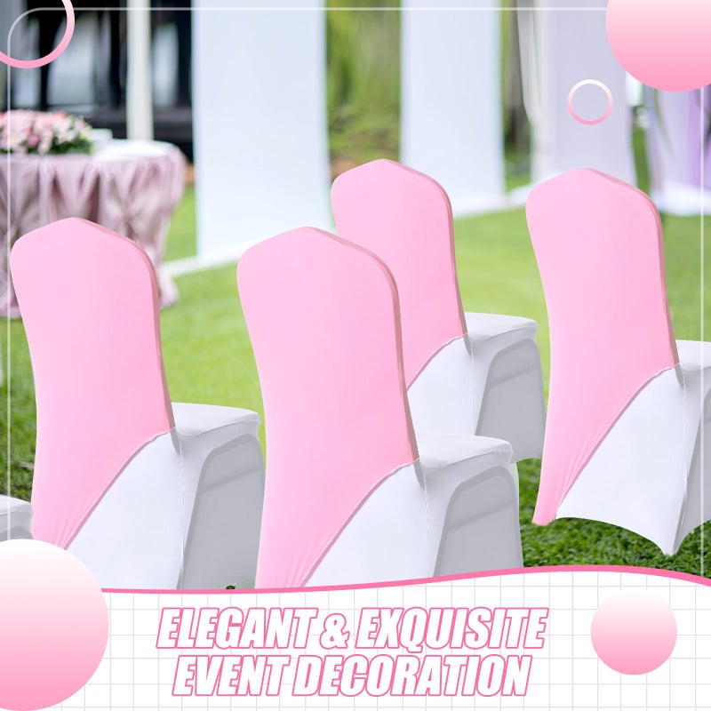 Mindsoft 20 Pcs Chair Cap Covers Spandex Chair Hood Sash Hat Bands Folding Stretch Elastic Cover for Wedding Holidays Banquet Party Celebration (Light Pink) - Image 5