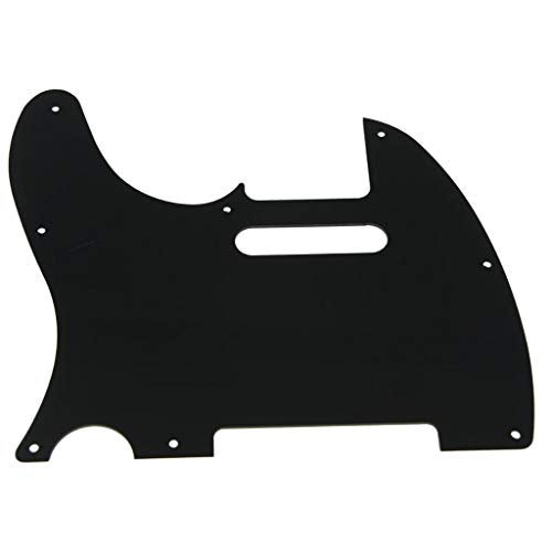 KAISH 8 Hole Tele Guitar Pickguard TL Pick Guard Scratch Plate for USA/Mexico Telecaster/Tele Black 1 Ply - Image 2