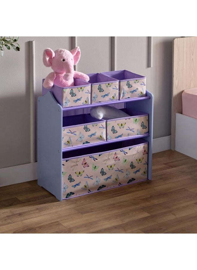 فلوترباي رف تخزين قماش كانديس باترفلاي مع 6 صناديق 63X30X60 سم  - Image 1