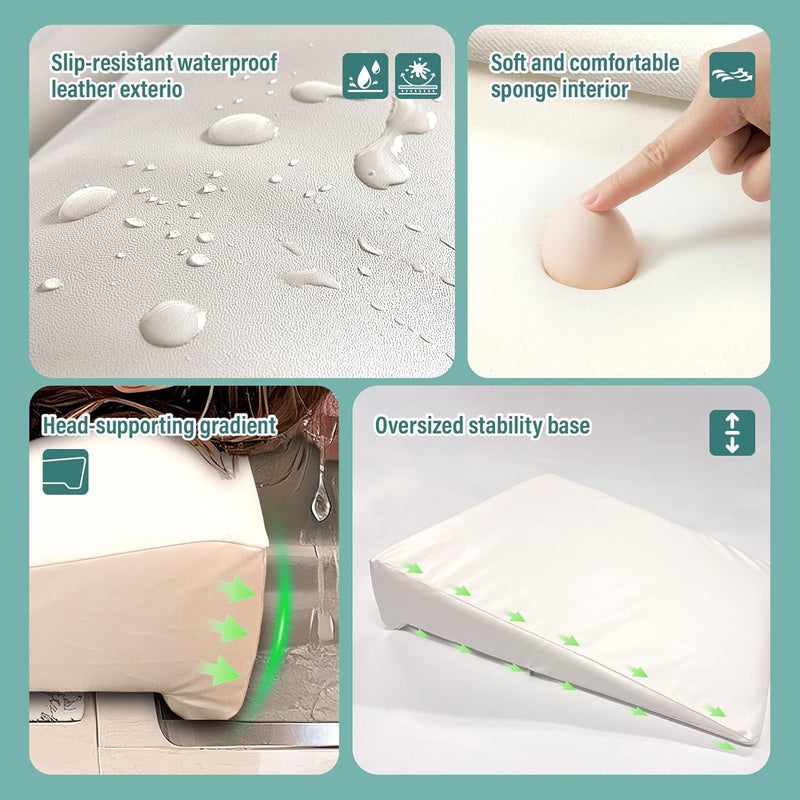 Wibeelee Hair Washing Station for Kids Waterproof Shampoo Foam Mat with Ergonomic Design Non Slip Bath Pillow Sink Soft Neck Support for Easy Hair Wash - Image 3