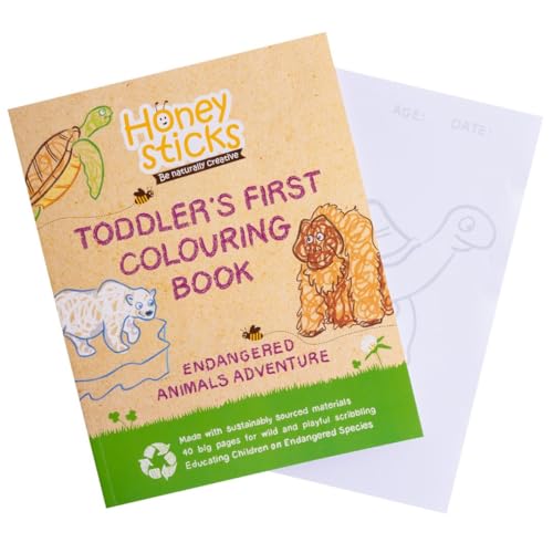Honeysticks My First Coloring Book for Toddlers 13 Large Cute and Simple Images 40 Pages Fun and Educational Preschool Coloring Book for Kids Ages 24 - Image 1