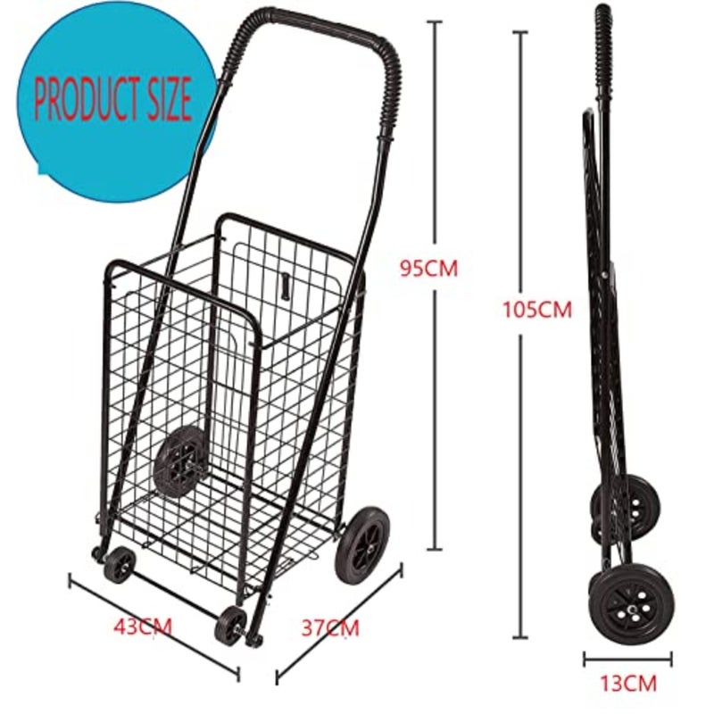 Folding Shopping Cart, Compact metal basket/M - Image 5