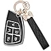 JAMCARI for Chevy Key Fob Cover Soft TPU Protection Case with Keychain for 20212025 Chevy Suburban Tahoe GMC Yukon Denali Silverado Buick Enclave Smart Remote Key Shell 5 Buttons Black - Image 2