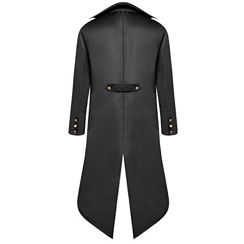 H&ZY Men's Steampunk Vintage Tailcoat Jacket Gothic Victorian Frock Coat Uniform Halloween Costume - Image 2