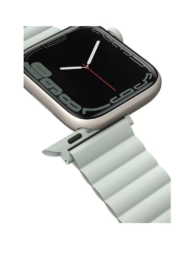 Zoom Plus New Bluetooth Call With Reversible Magnetic Band Sports Fitness Tracker Water Resistant Smartwatch For IOS Android (Sage/Beige) - Image 4