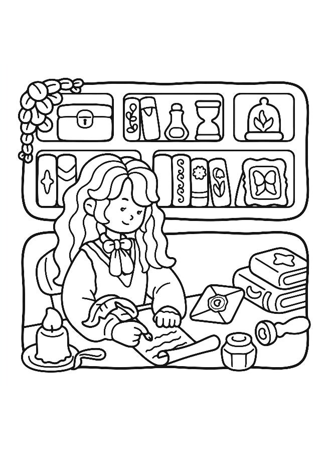 Cute Girl Spaces Coloring Book - Vol. 2 | 40 Bold and Easy Designs for Adults, Teens & Kids | Aesthetic Kawaii Coloring Pages for Stress Relief & Relaxation - Image 5