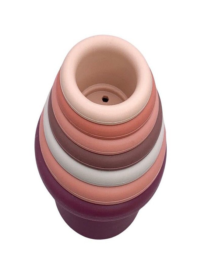 GUCHIGU Silicone Stacking Toy for Babies and Toddlers | 7-Piece Colorful Rainbow Shaped Educational and Teething Toy (ST2138A, Multicolor) - Image 2