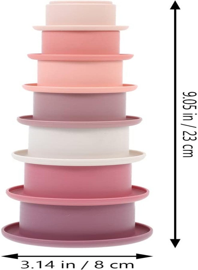 GUCHIGU Silicone Stacking Toy for Babies and Toddlers | 7-Piece Colorful Rainbow Shaped Educational and Teething Toy (ST2138A, Multicolor) - Image 3