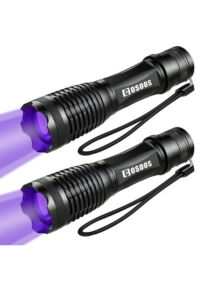 COSOOS 2 Pack Uv Flashlight Blacklight, 2 In 1 Led Tactical Flashlight & 395Nm Black Light Pet Urine Detector For Dog/Cat Urine, Dry Stains, Bed Bugs, Scorpions - Image 1