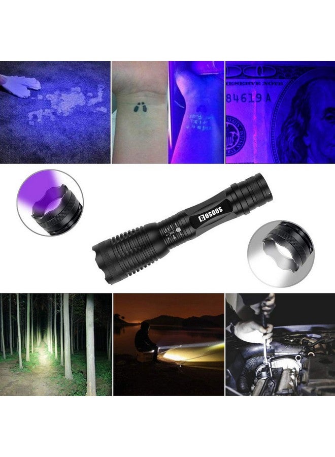 COSOOS 2 Pack Uv Flashlight Blacklight, 2 In 1 Led Tactical Flashlight & 395Nm Black Light Pet Urine Detector For Dog/Cat Urine, Dry Stains, Bed Bugs, Scorpions - Image 2