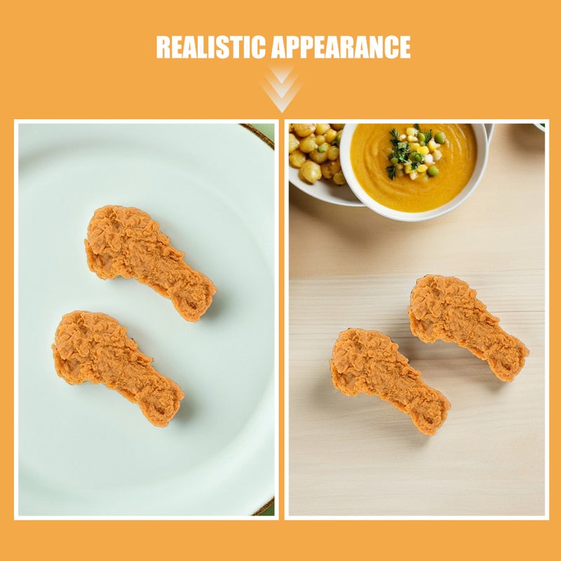 8pcs Artificial Drumstick Simulated Decoration: Fake Fried Chicken Leg Model Lifelike Food Prop For Kitchen Photography Props Restaurant Decoration Table Display - Image 2