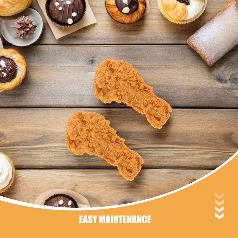 8pcs Artificial Drumstick Simulated Decoration: Fake Fried Chicken Leg Model Lifelike Food Prop For Kitchen Photography Props Restaurant Decoration Table Display - Image 4