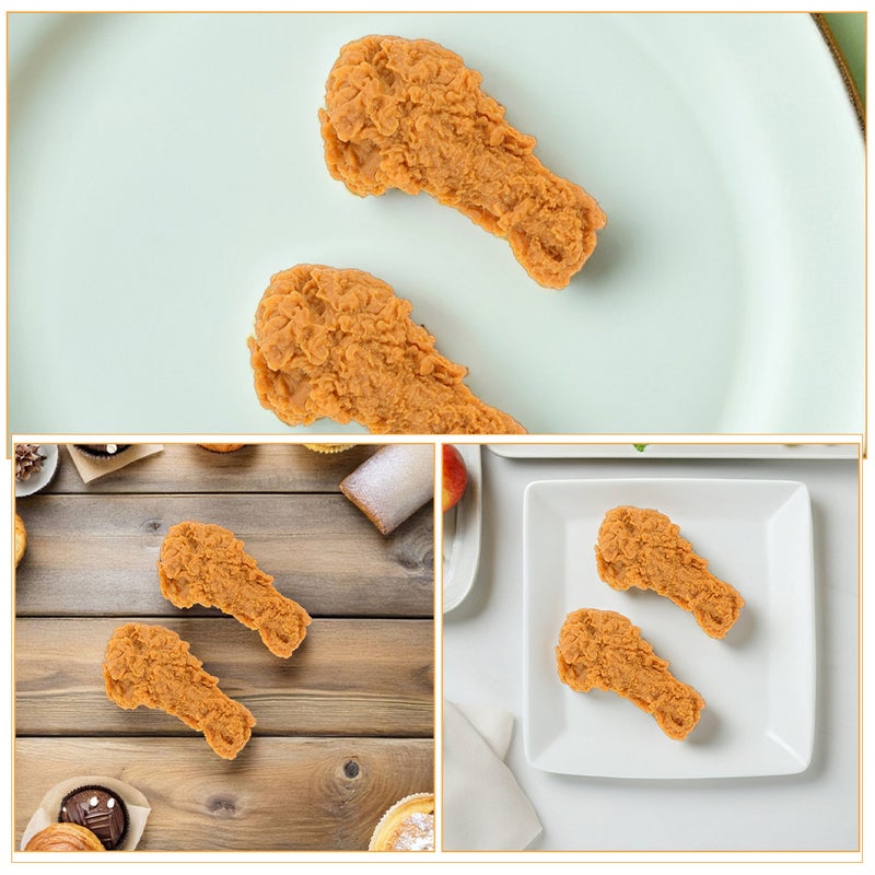 8pcs Artificial Drumstick Simulated Decoration: Fake Fried Chicken Leg Model Lifelike Food Prop For Kitchen Photography Props Restaurant Decoration Table Display - Image 5