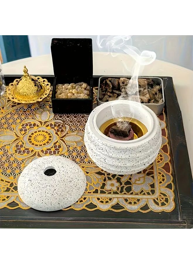 1pc Modern Honeycomb Spherical Incense Holder Black Lightweight Resin Stand Desktop Tray Portable for Meditation Home Decor Elegant Accessory - Image 4