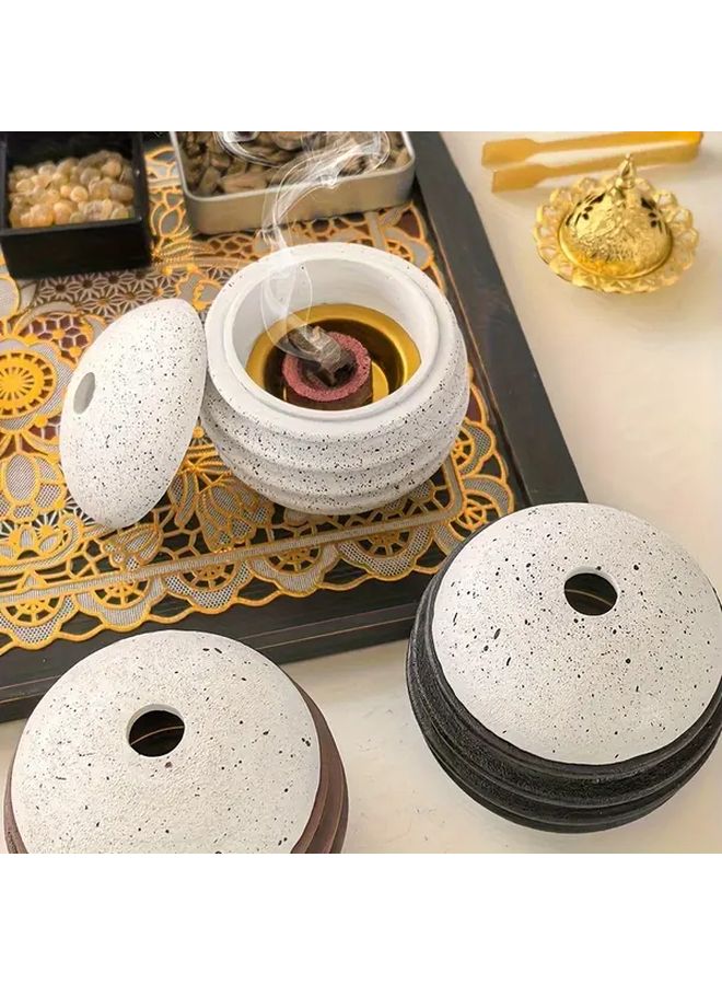1pc Modern Honeycomb Spherical Incense Holder Black Lightweight Resin Stand Desktop Tray Portable for Meditation Home Decor Elegant Accessory - Image 2