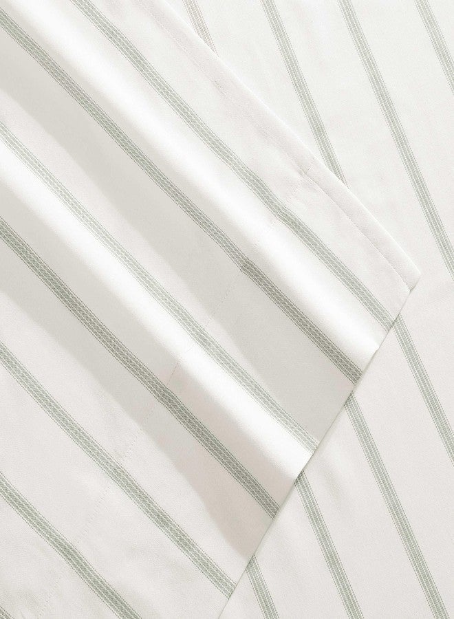 Tommy Bahama - Sheets, Luxurious Cotton Sateen Bedding with Matching Pillowcases, Smooth & Silky, Deep Pocket, Fully Elasticized (La Vida Stripe Green, Queen) - Image 3