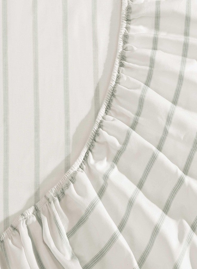 Tommy Bahama - Sheets, Luxurious Cotton Sateen Bedding with Matching Pillowcases, Smooth & Silky, Deep Pocket, Fully Elasticized (La Vida Stripe Green, Queen) - Image 5